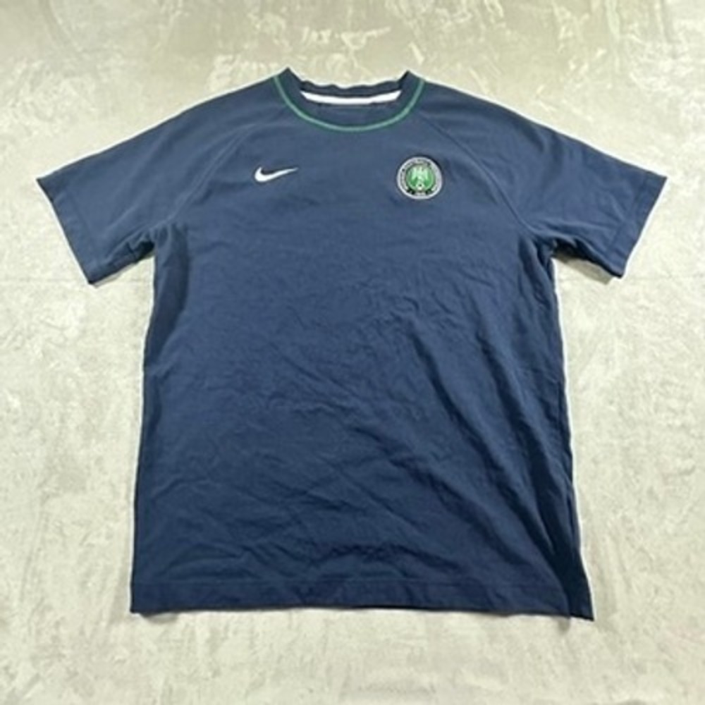 Nike T-Shirt Mens Nigeria Football Federation NFF Soccer Large Navy Blue